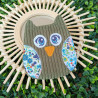 Hibou en velours côtelé artisanal I De Nature Colorée