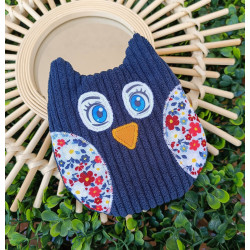 Hibou en velours côtelé artisanal I De Nature Colorée