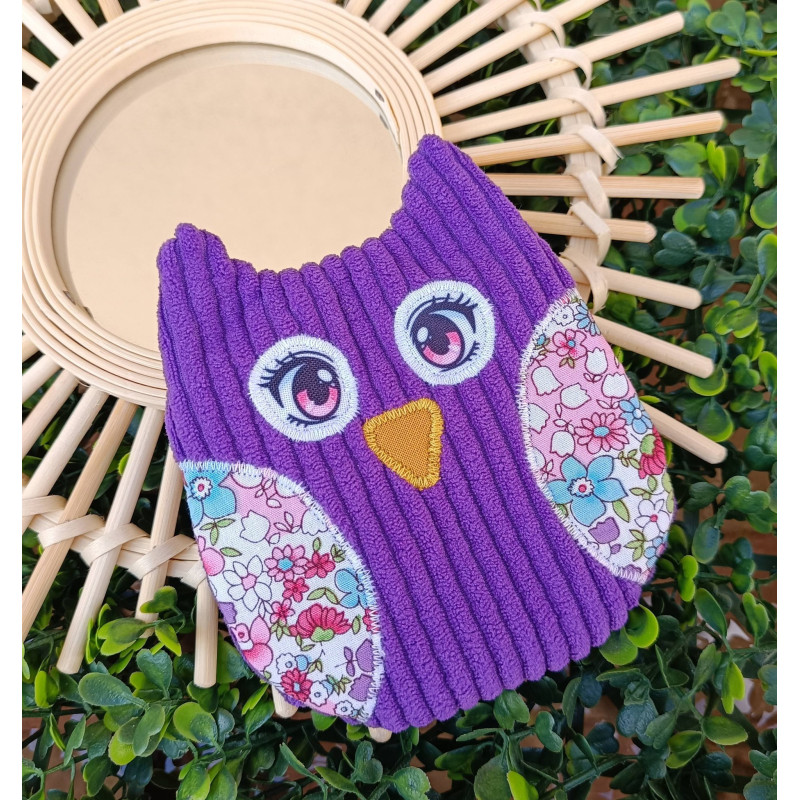 Hibou en velours côtelé artisanal I De Nature Colorée