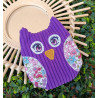 Hibou en velours côtelé artisanal I De Nature Colorée
