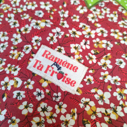 Etiquette à coudre humour "Ramène pas ta fraise" I mercerie créative