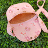 Sac bandoulière enfant en double gaze de coton fleuri - rabat renard