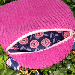 sac enfant baleine en velours rose fuchsia fait main - De Nature Colorée